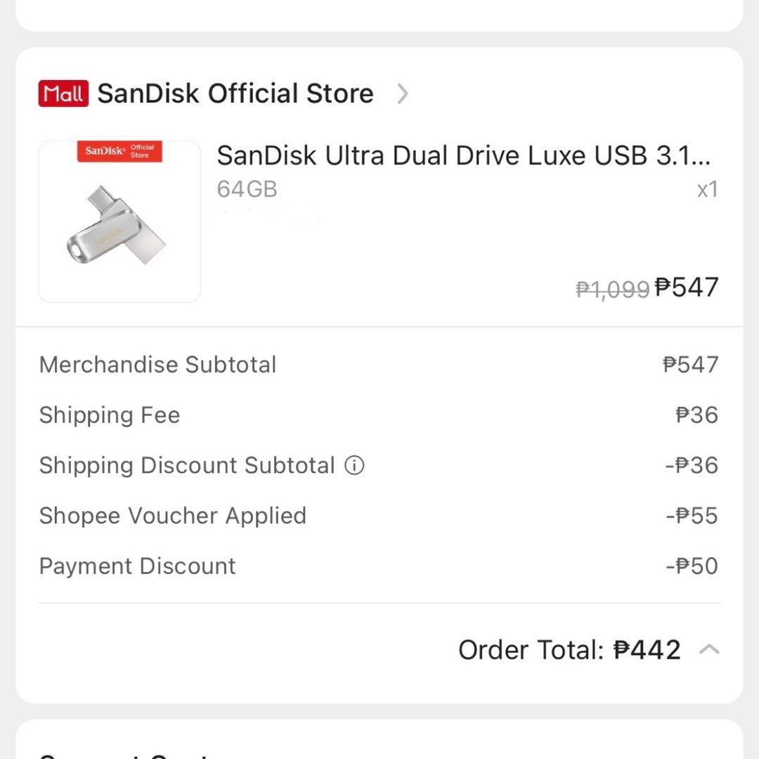 SanDisk Dual Drive Luxe USB Type C 64gb (Category: Memory & SD Cards) located in Pasig City. Submitted by shop.soph (Listing ID 1342858492, Image 3). Description: rfs: doesn't work on apple devices (iPhone & iPad) but works for my macbook practically brand new, just threw away the packaging.