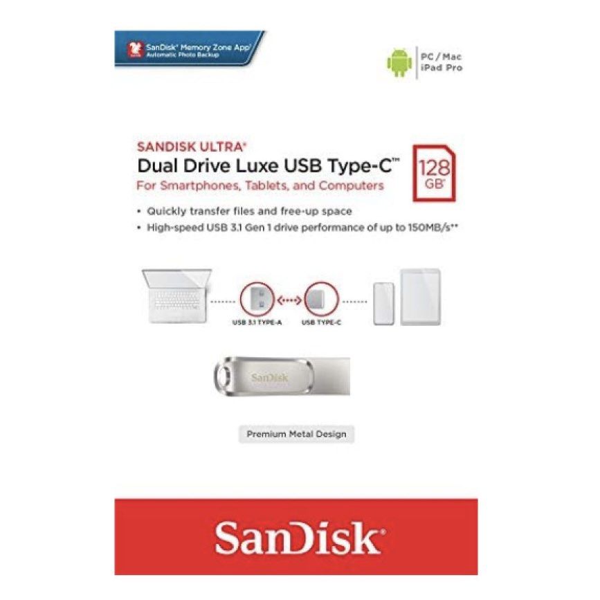 SanDisk Dual Drive Luxe USB Type C 64gb (Category: Memory & SD Cards) located in Pasig City. Submitted by shop.soph (Listing ID 1342858492, Image 2). Description: rfs: doesn't work on apple devices (iPhone & iPad) but works for my macbook practically brand new, just threw away the packaging.
