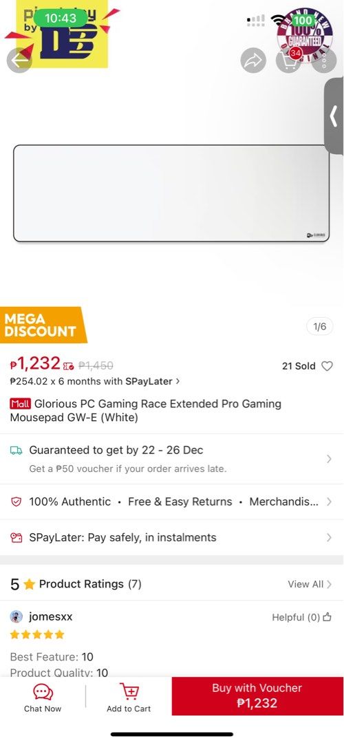 Stealth Glorious Mousepad Extended Pro (White) (Category: Mouse & Mousepads) located in Taguig. Submitted by levlover (Listing ID 1342869651, Image 1). Description: brand new. got it from Datablitz. og price is ₱1450 lp - ₱650.