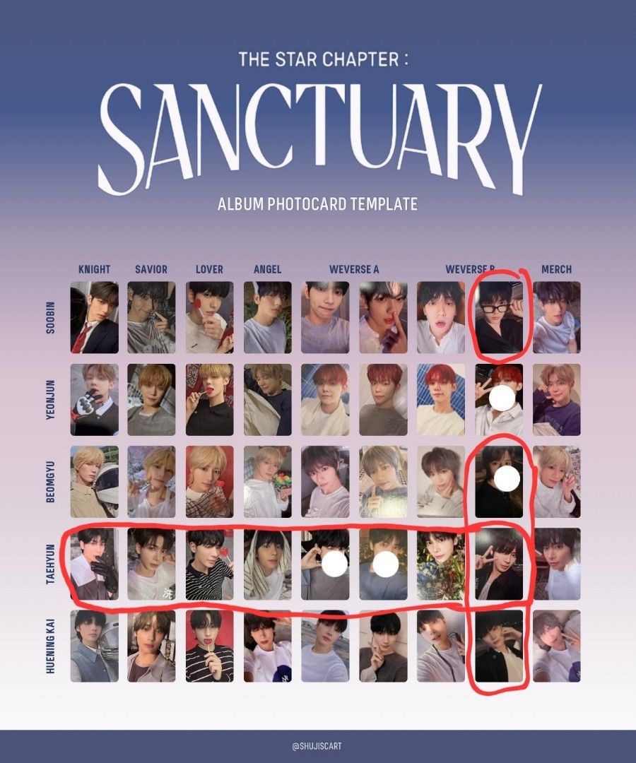 TXT sanctuary 20枚コンプリートセット TXT sanctuary 20枚コンプリートセット TOMORROW X TOGETHER - 星の章