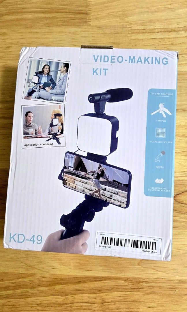 (SALE!) Video Making Kit/ Vlog Kit for Beginners (Category: Other Photography Accessories) located in Quezon City. Submitted by queentana_finds (Listing ID 1343006162, Image 3). Description: Brand new. Never been used. No damage. Inclusions are in the photo album. Phone not included. Good for people who are vlogging or wants to start to vlog. Can be used in many different purpose, whether for work or entertainment. Sale from 550 to 480. RFS: Extr