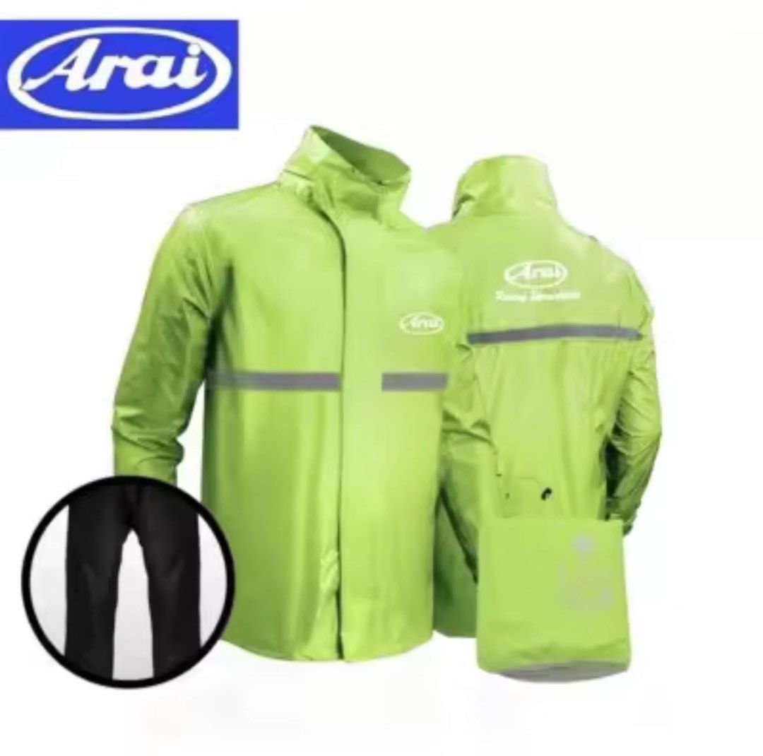 Arai Raincoat - L (Category: Coats, Jackets and Outerwear) located in Singapore. Submitted by mohamed_z (Listing ID 1342997205, Image 1). Description: Arai Raincoat retail at $50. Got it as a gift. Condition new but plastic torn at the corner. Brand new. ONLY JACKET (no rain pants).