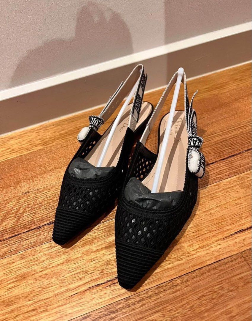 Authentic Christian Dior Slingbacks (Category: Women's Shoes) located in Melbourne. Submitted by phiiphii (Listing ID 1343042086, Image 2). Description: Brand new, never worn. Comes with box and dust bags. Size: 37.5 RRP: $1,750.00 Disclaimer: has small texta mark on inside of left shoe .