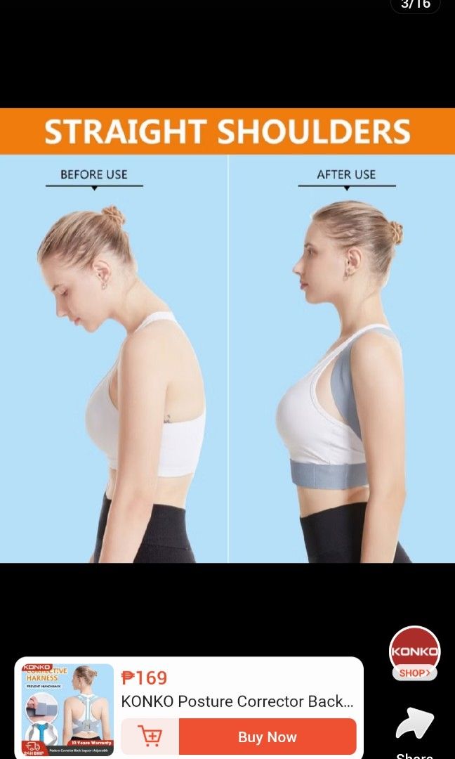 Posture Corrector Back Support (Category: Massage Devices) located in Pateros City. Submitted by ginrielle47 (Listing ID 1343083483, Image 2). Description: Posture Corrector Back Support.