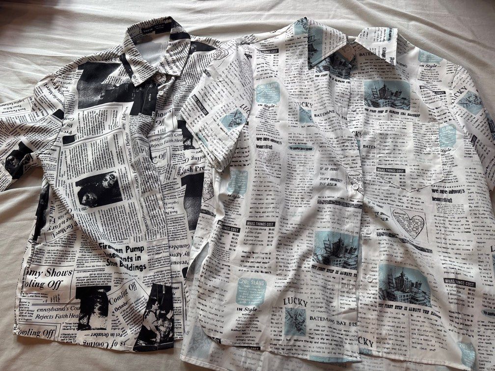 button down tops (Category: Blouses) located in Singapore. Submitted by dishtab (Listing ID 1343051169, Image 1). Description: only worn the black and white one once. One for $5 and both for $8.