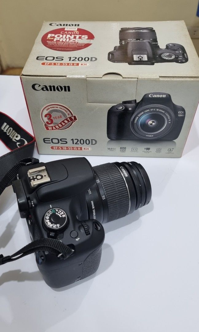 Canon 1200D (Category: Cameras) located in Quezon City. Submitted by latee98 (Listing ID 1343139891, Image 2). Description: - loc: QC sta mesa - payment method (cash, gcash, BPI) - Meet up or shipping - shipping shouldered by buyer - no issues.