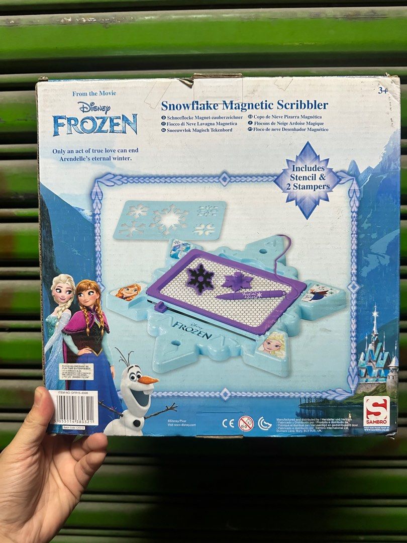 Disney Frozen Snowflake Magnetic Scribbler (Category: Stationery & School Supplies) located in Paranaque City. Submitted by kaelstoypalace (Listing ID 1343123146, Image 2). Description: Draw, Wipe and redraw Includes stencil and 2 stampers.