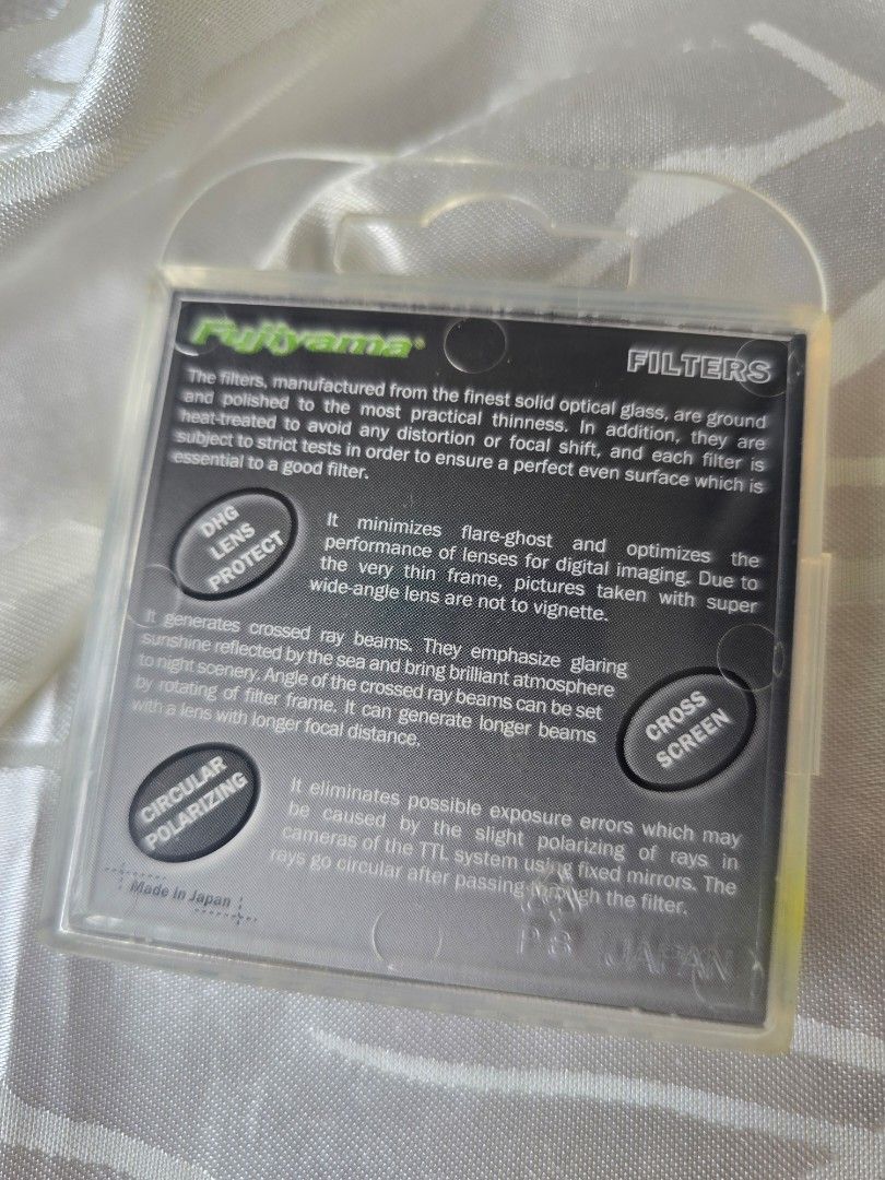 Fujiyama ND8 Camera Filter for 52mm lens (Category: Lens & Kits) located in Taguig. Submitted by mejrocks (Listing ID 1343105145, Image 3). Description: ND 8 Filter. Barely used. Slightly negotiable. Item is in Taguig City. SF care of buyer. RFS: sold my lens..