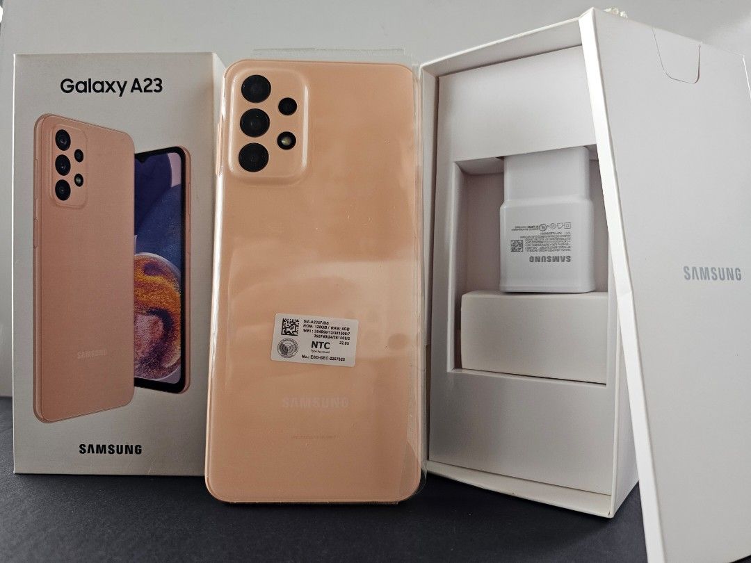 SAMSUNG Galaxy A23 6+128GB Peach (Category: Samsung) located in Quezon City. Submitted by gadgets.ph (Listing ID 1343108820, Image 2). Description: Like new Complete Smoothness 100% Pwede sa maarte Meetup @ Batasan Quezon City.
