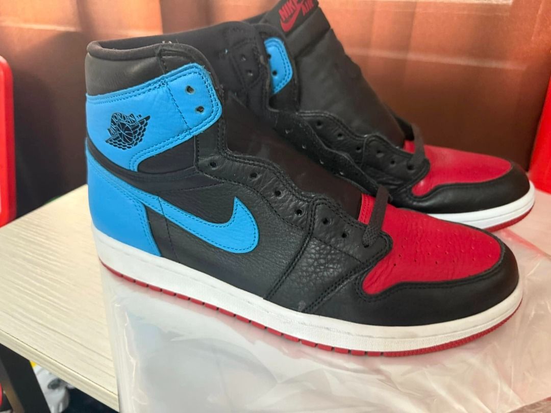 Jordan 1 High UNC to Chi (Category: Sneakers) located in Manila. Submitted by ticketstar (Listing ID 1343203092, Image 1). Description: Jordan 1 High UNC to Chi size 10.5 Mens (12W) price 5k Used few times replacement box QC Area.