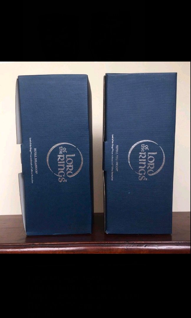 Lord of the Rings Goblets (Category: Dinnerware & Cutlery) located in Quezon City. Submitted by marjtorde (Listing ID 1343085272, Image 2). Description: Royal Selangor Pewter Lord of the Rings Goblets King Celeborn & Queen Galadrial H 9” x W 3.75” approx.