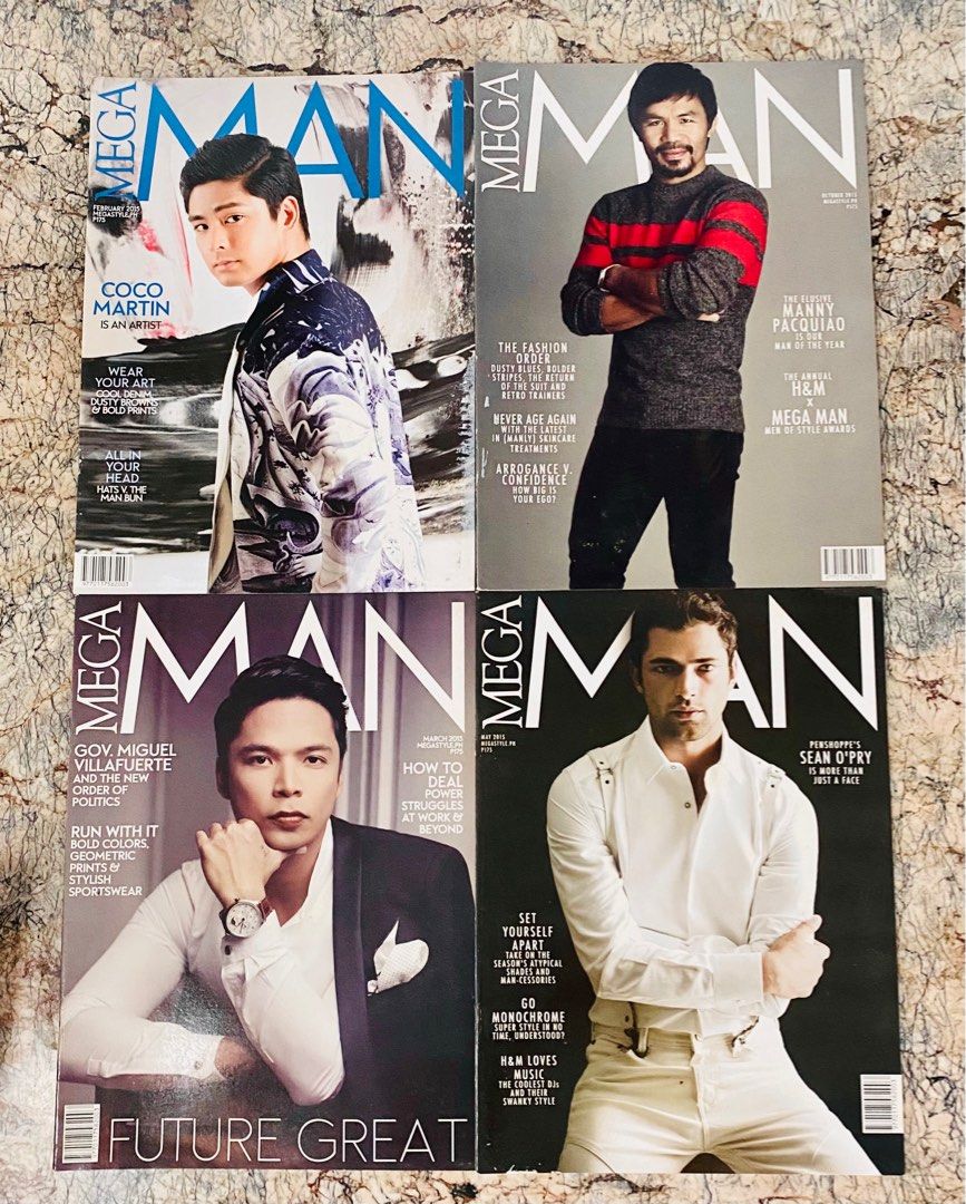 MEGA Man Magazine (Category: Magazines) located in San Pablo. Submitted by itemsplus (Listing ID 1343035530, Image 1). Description: 4 pcs Mega Man Magazines The Philippines # 1 Fashion Magazine ₱650 ship via J&T Payment via GCash.