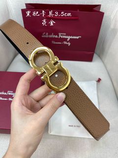 Men’s khaki black double sided leather belt 90cm long 男裝黑色卡其色雙面牛皮皮帶 禮盒裝 禮物 Ferragamo629767188099851124