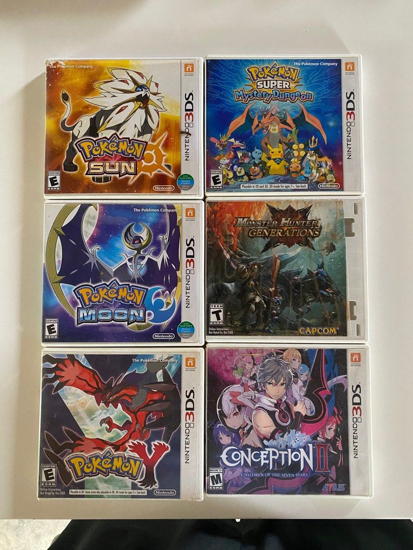 Nintendo 3DS Games (Category: Nintendo) located in Butuan. Submitted by BytheriverClothing (Listing ID 1343104719, Image 1). Description: Pokemon sun ₱1000 Pokemon moon ₱1000 Conception II ₱1000 Monster hunter generation ₱800 Pokemon. Y ₱1000 Pokemon X ₱1000 Pokemon mystery dungeon ₱1100 .