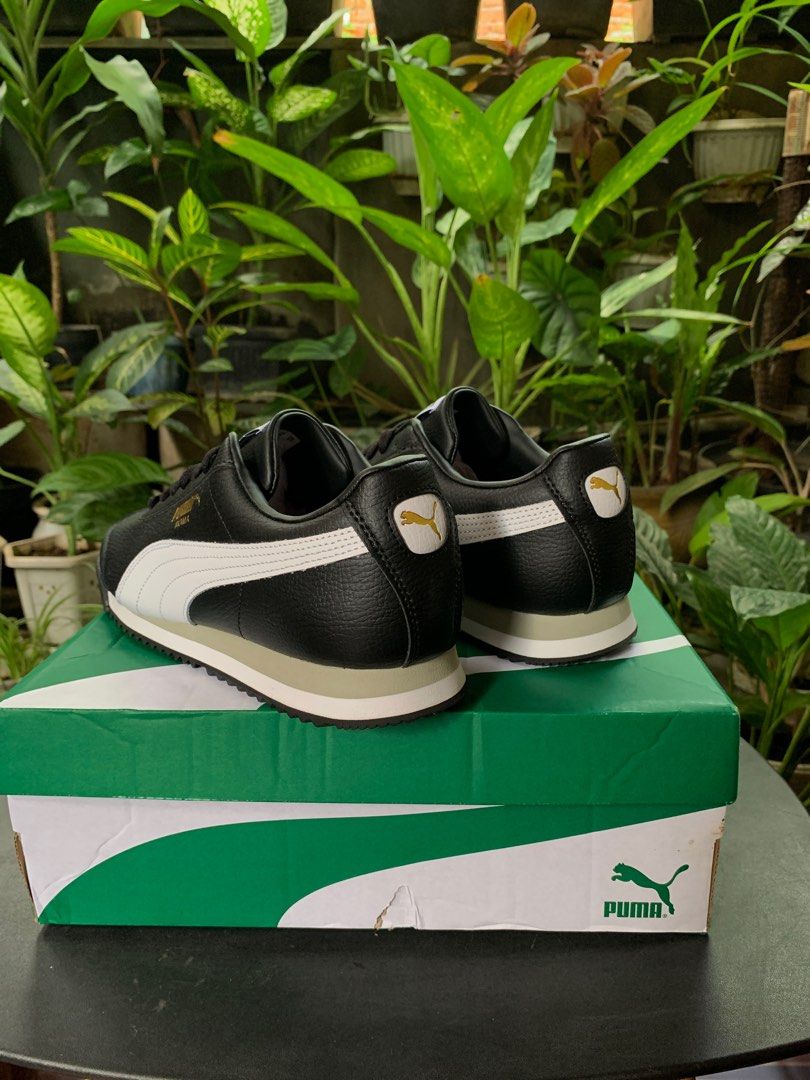 Puma Roma 24 Leather Black White Original (396868-02), Fesyen Pria