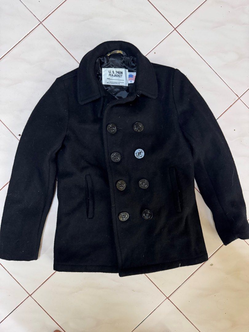 Veste Caban SCHOTT US 740 - Style Marin Homme, Taille M, Laine, Occasion Très Bon état
