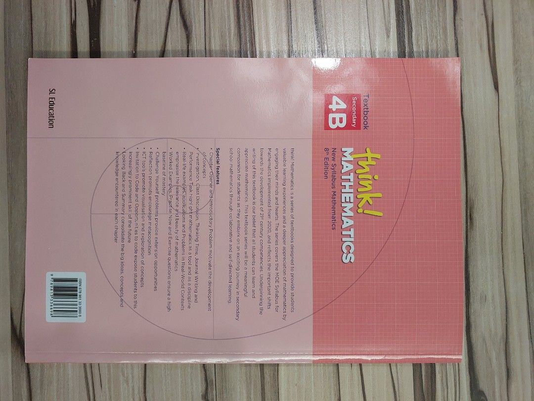Sec 4 Math Textbook (Category: Textbooks) located in Singapore. Submitted by noel4321no24143 (Listing ID 1343089821, Image 2). Description: Bought this in 2024. Feel free to ask for more pictures to check on its condition! Can negotiate for the price.