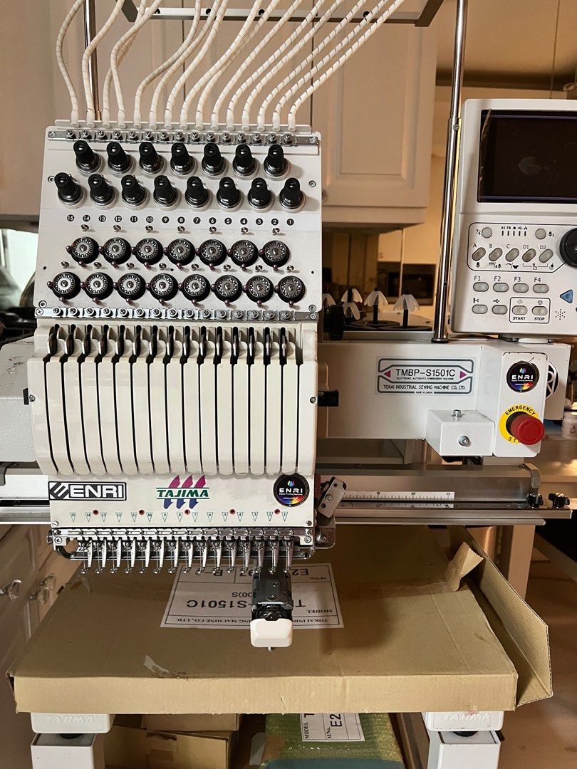TAJIMA Embroidery Machine (Category: Office & Business Technology) located in Caloocan City. Submitted by llindsayjane29-62235 (Listing ID 1343156067, Image 1). Description: The Tajima TMBP-S1501C is a high-performance single-head embroidery machine designed for versatility and precision. The Tajima TMBP-S1501C is a single-head, 15-needle embroidery machine..
