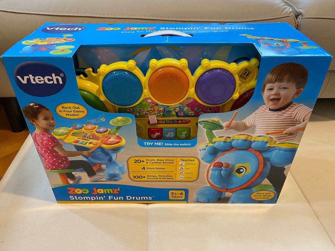 Drum Kit Stompin Fun Drums Baby Walker With Wheels VTech Zoo Jamz Stompin'  Fun Drums Baby Dj Set