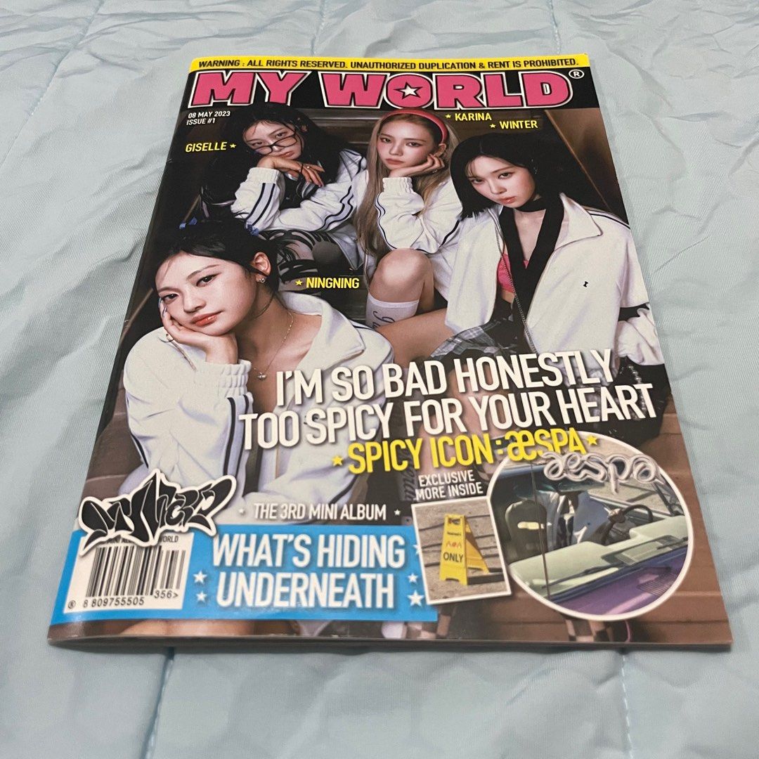 AESPA MY WORLD Zine version (Category: Magazines) located in Mandaluyong City. Submitted by akihabara48 (Listing ID 1343340222, Image 1). Description: Magazine only.