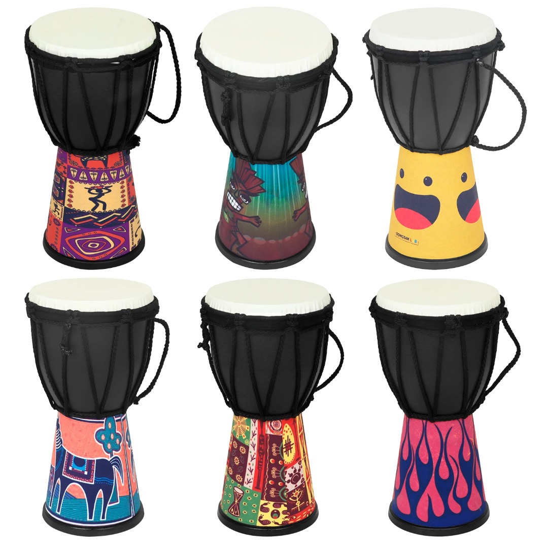 African Drum 4 Inch Handmade Traditional African Hand Drum Colorful ...