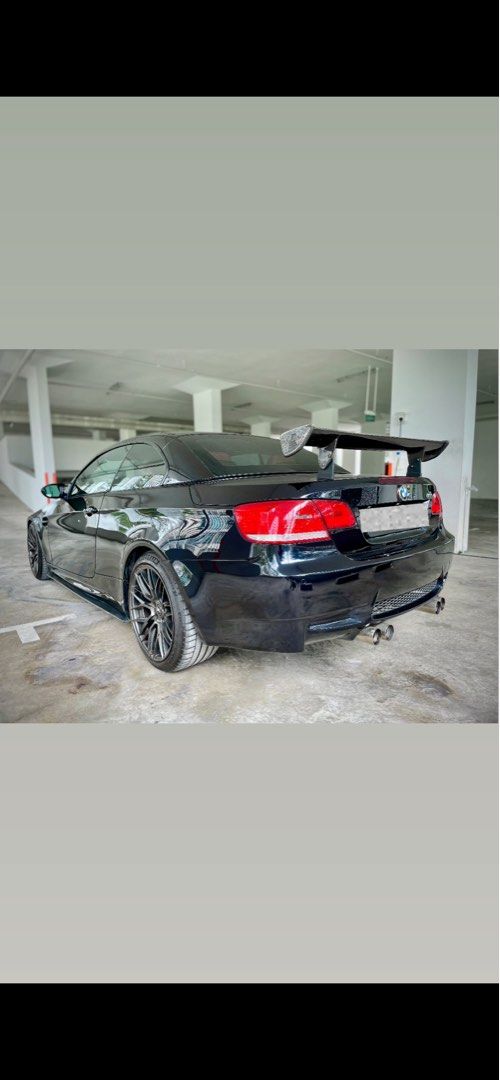 BMW 3 Series Convertible M3 Auto (Category: Used Cars) located in Singapore. Submitted by melvin.minhas (Listing ID 1343323473, Image 3). Description: Loaded with goodies! Carbon wing, m-sport lta legal exhaust, vorsteiner wheels with meaty ps4s tyres, bilstein b16 coilovers, armaspeed carbon intake, engine wear and tear done up. Optional valvetronic amytrix exhaust to go along. .