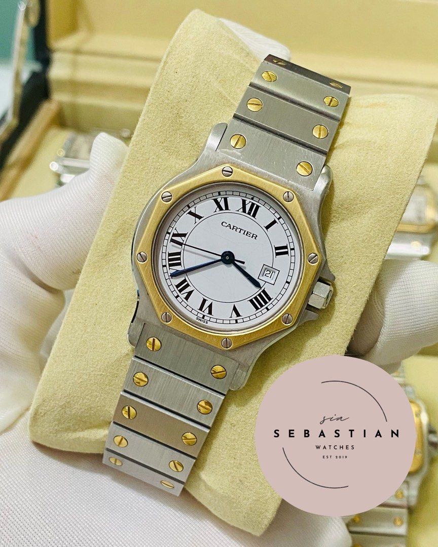 Cartier Santos Octagon Automatic (Category: Luxury Watches) located in Baliuag. Submitted by clicksmileph (Listing ID 1339454580, Image 3). Description: Cartier Santos Octagon Automatic 168,000 Php Guaranteed Authentic 9/10 - Excellent Condition Automatic Movement Unisex, 29mm Case size 6.5 inches wrist Unpolished - still presentable Meet-up by schedule / Shipping available 📩Direct message for more info.