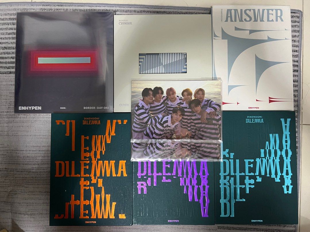 Enhypen Albums (Unsealed) (Category: CDs & DVDs) located in Manila. Submitted by the_tidy_nook (Listing ID 1343326558, Image 1). Description: Hi! I’m selling my enhypen albums😊 FREE PHOTOCARD IF YOU PURCHASE💗 ₱350 each (NO PHOTOCARDS INCLUDED) Includes: Photobook, Lyric card, CD (depends on what album, some have a postcard freebie) Rfs: declutterring This is unsealed and expect minimal flaws (not noticeable) DM me for more info/photos😊.