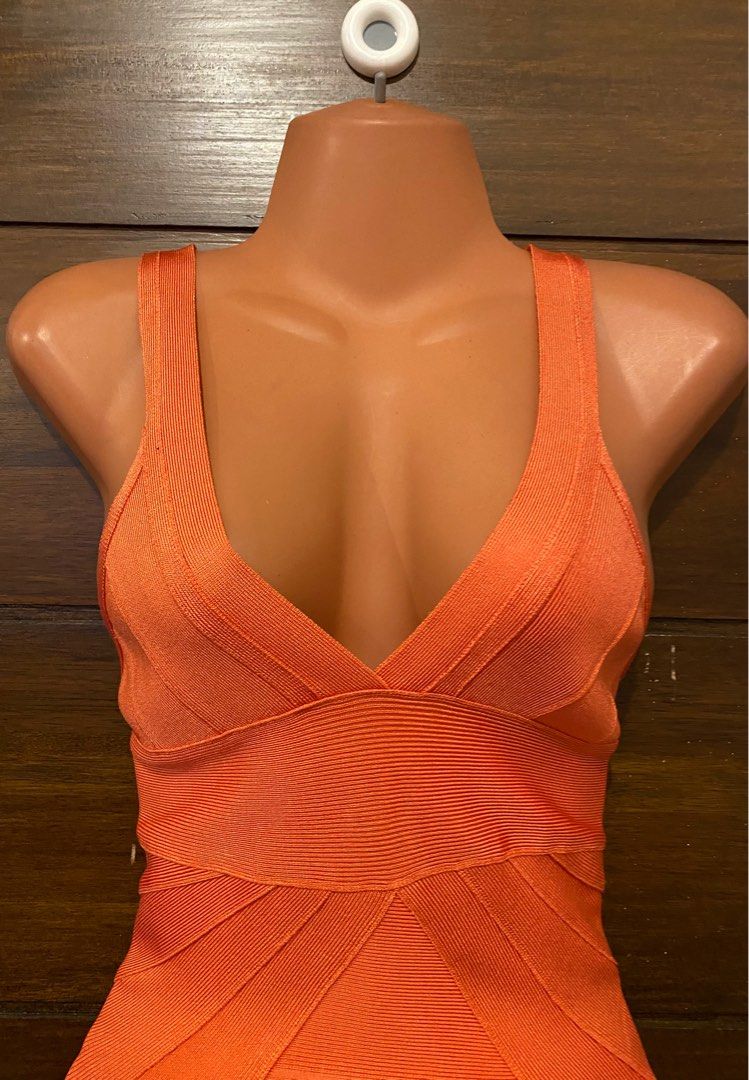 Herve Leger Tangelo Cocktail Dress Luxury Apparel on Carousell