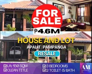 House and Lot 3 bedrooms for sale clean title in Apalit, Pampanga