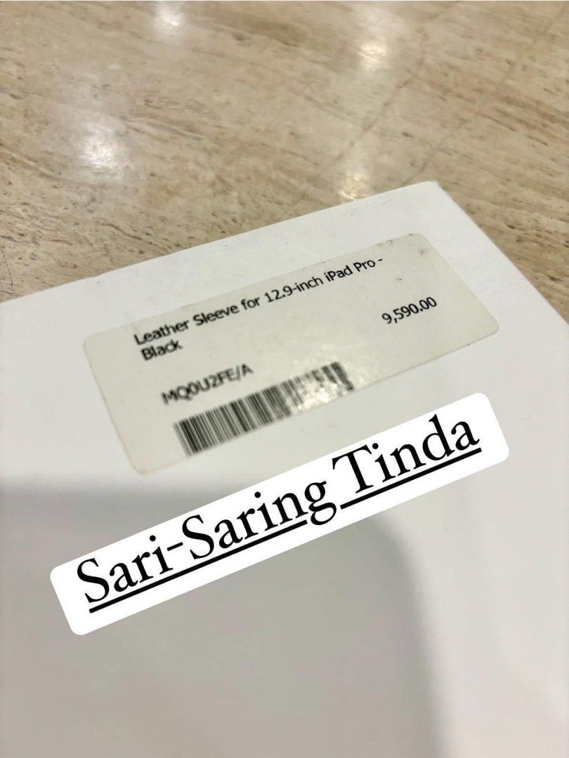 iPad Pro 12.9 inch leather sleeve (Category: Cases & Sleeves) located in Taytay. Submitted by michidc (Listing ID 1343262762, Image 3). Description: iPad Pro (12.9-inch) Leather Sleeve Black Original from Power Mac Center✅ SRP: ₱9,590❌ NOW: ₱2,500 only😍 SELLING AS IS Comes with Brown Paper Bag (from PMC store) Payments: BDO Pickup Loc: Taytay, Rizal.