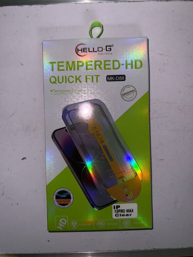 iPhone 15 Pro Max Clear Tempered glass Screen Protector with Auto-align (Category: Cases & Sleeves) located in Caloocan City. Submitted by candyhairaux (Listing ID 1343358235, Image 1). Description: MOP: GCash only MOD: Lalamove, Angkas shipping fee shall be shouldered by the buyer.