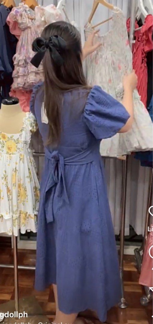 Living doll Amanda Dress (Category: Dresses) located in Quezon. Submitted by ourwelllovestuff (Listing ID 1343364026, Image 2). Description: Used once only XL on tag Navy blue eyelet, super nice fabric.