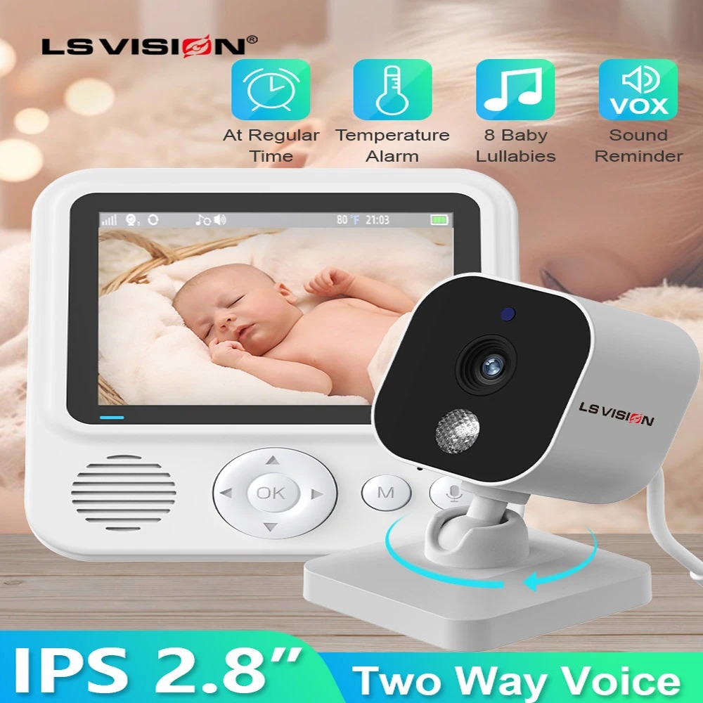 LS VISION Baby Monitor with Camera No WiFi Night Vision Portable Baby ...