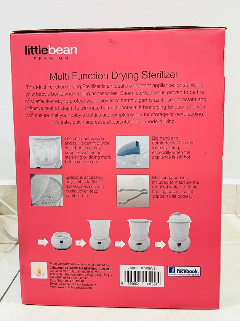 Multi function Drying Steam Sterilizer (Category: Breastfeeding & Bottle Feeding) located in Johor Bahru. Submitted by cofeewoon (Listing ID 1343312451, Image 3). Description: Brand: Little Bean Premium Condition: 9/10 Sterilising + Drying 2 layers, big volume .