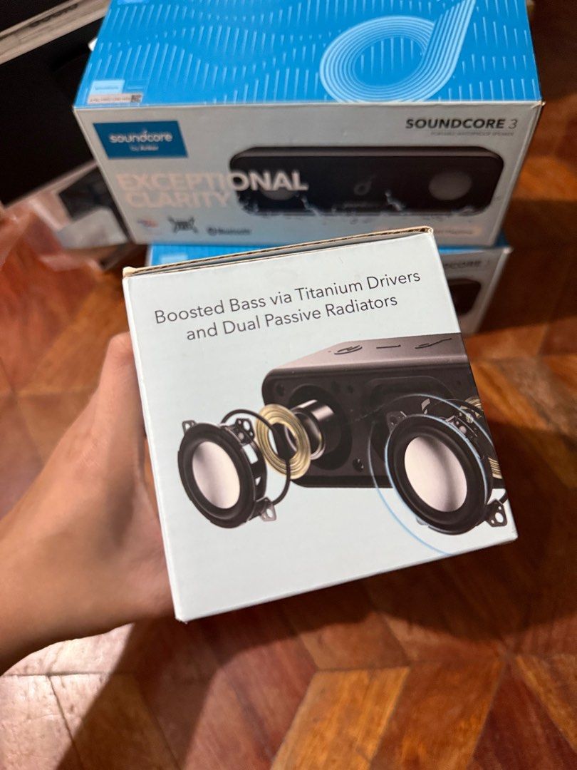 Original Anker SoundCore 3 Bluetooth Speaker (Category: Soundbars, Speakers & Amplifiers) located in Manila. Submitted by razelysonn (Listing ID 1343341893, Image 2). Description: 3pcs only 2,300 each - fixed price .
