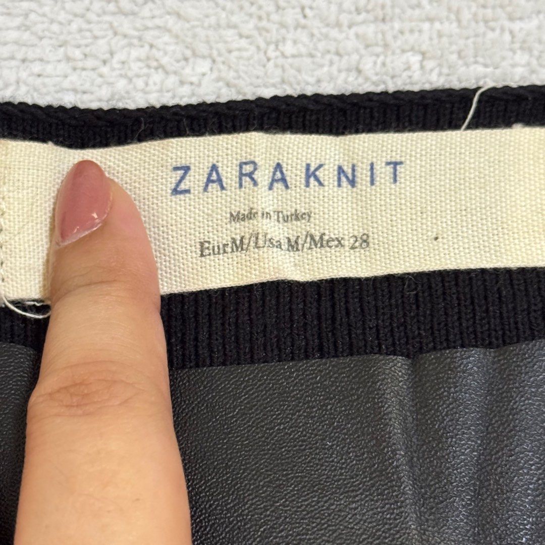 Original Zara Knit Leather Top (Category: Longsleeves) located in Pasig City. Submitted by ms.alex_ (Listing ID 1343221236, Image 3). Description: • Original • Brand new - never used • Bought in Italy • Fits M-L.