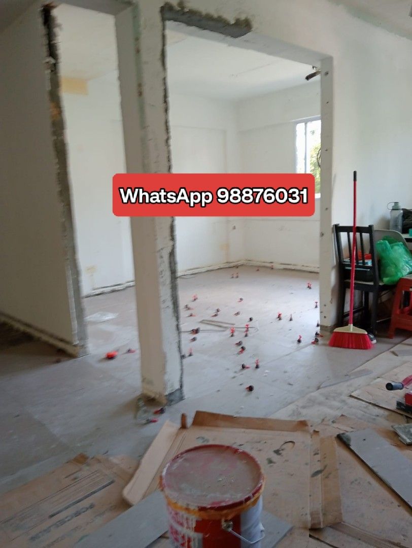 Reno works/  Home makeover/Home Renovation/Tiling/wall Plastering services/HDB/ condo/ Landed/Contractor/Cheap/ Good workmanship/ professional/ Reliable/Certified63109553185665114