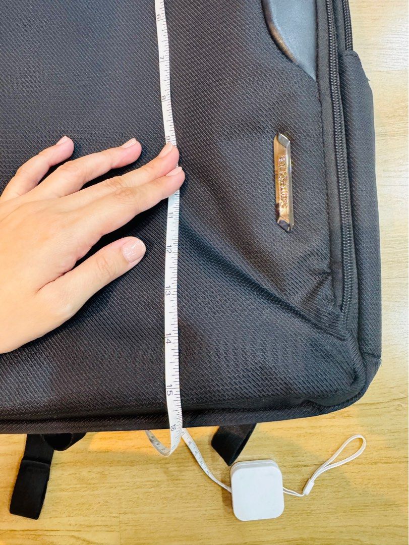 Samsonite Laptop Backpack 15.6" with Luggage Sleeve (Category: Backpacks) located in Pasig City. Submitted by decltter01 (Listing ID 1343346974, Image 3). Description: - like new, used with care - orig samsonite, bought from shangrila. With warranty card - lots of pockets and compartments, has slots for almost everything. - has 2 side pockets, can fit tumblers - best part - has the luggage sleeve for pass through of the trolley handle! Convenient