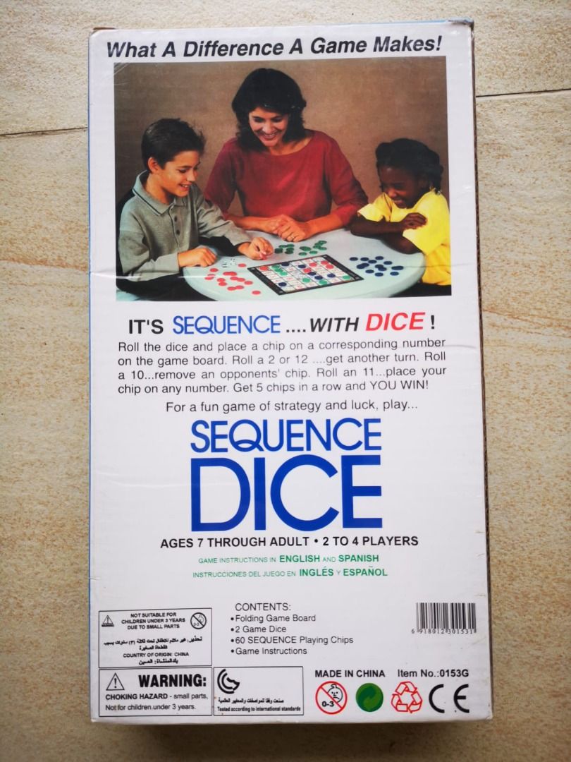 Sequence Dice (Category: Board Games & Puzzles) located in Singapore. Submitted by justread (Listing ID 1343384774, Image 2). Description: .