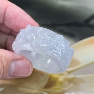 天然緬甸翡翠A玉,大號冰種翡翠玉扳指64234668645251110
