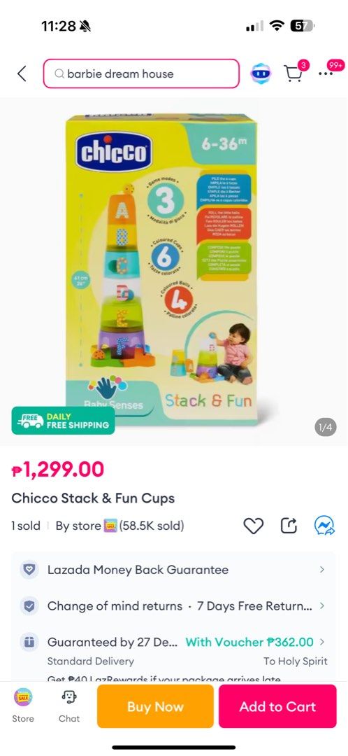 Chicco Stack & Fun Cups (Category: Infant Playtime) located in Quezon City. Submitted by actank (Listing ID 1343408258, Image 3). Description: .