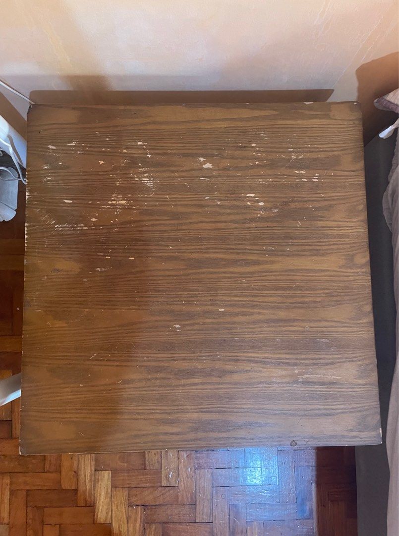 RUSH SALE Coffee/Side Table (Category: Tables & Sets) located in Las Pinas. Submitted by sameoldkid (Listing ID 1343409937, Image 2). Description: PLEASE READ DESCRIPTION - Tabletop measures at 60x60 cm - Feet height at 43 cm - Only for pick ups, cant disassemble table - Shipping from Las Pinas .