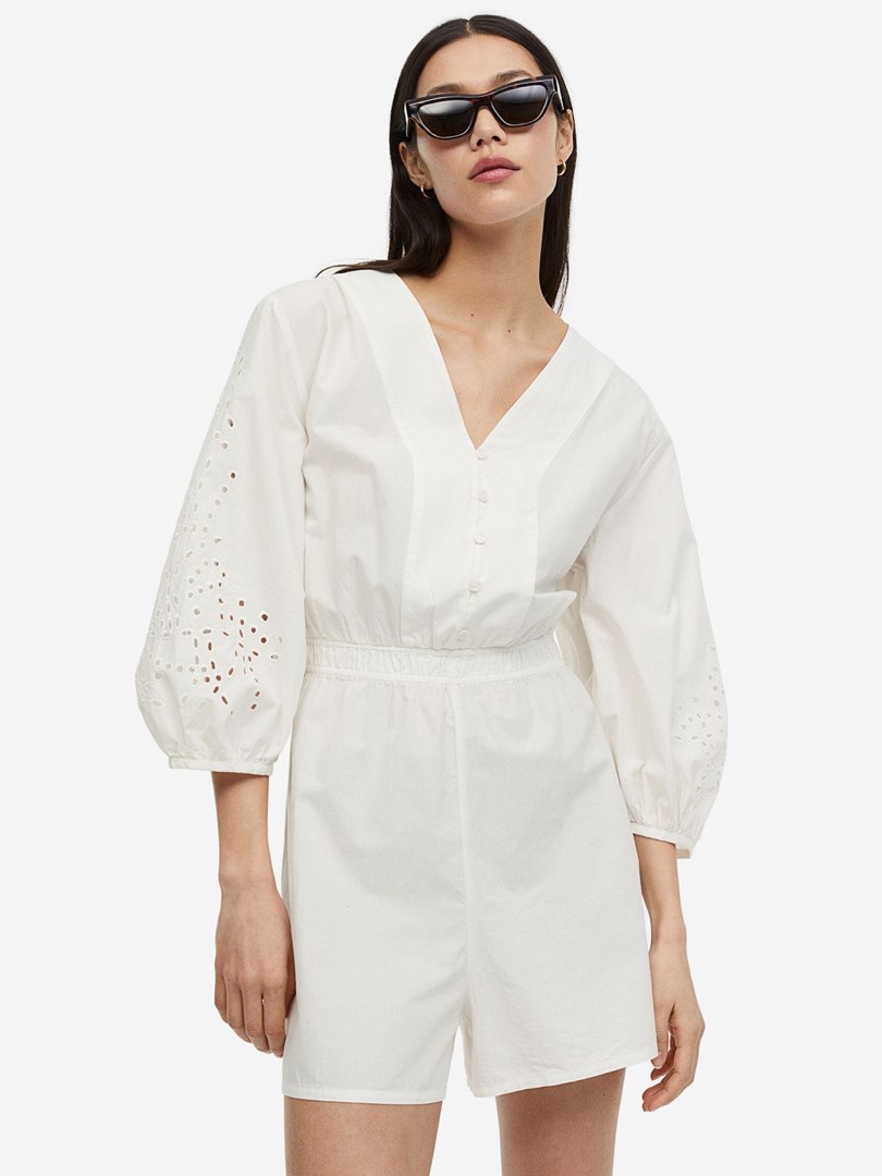 H&m white playsuit on sale