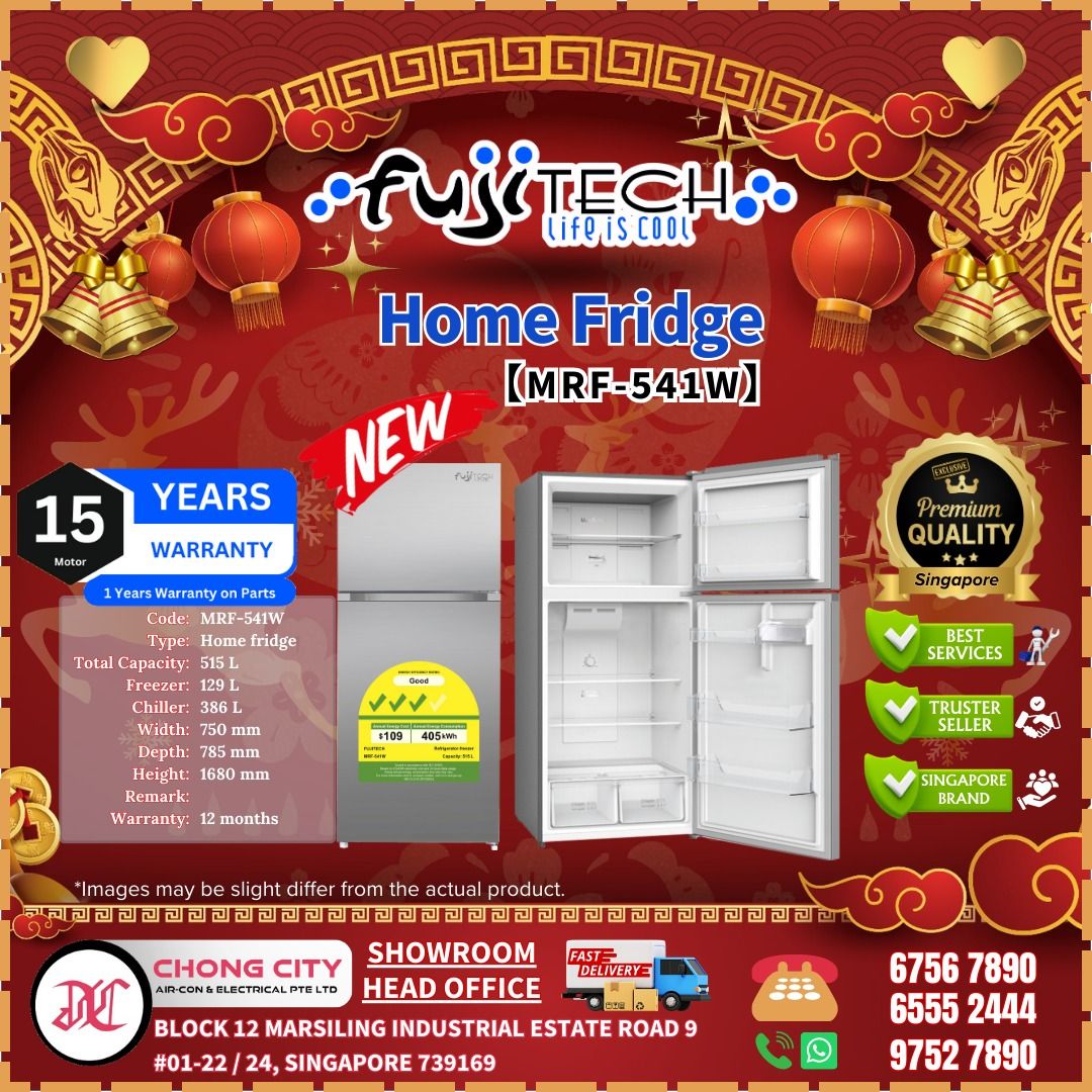 Home Fridge MRF-541W [FUJITECH] [NEW] [515L], TV & Home Appliances ...