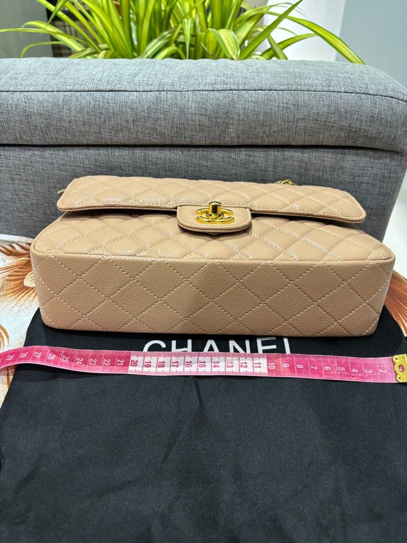 JP Preloved Double Flap chanel (Category: Luxury Bags & Wallets) located in Cebu City. Submitted by day.98 (Listing ID 1343411717, Image 2). Description: selected from japan surplus viop chanel beige genuine leather with holo sticker microchip no flaws.