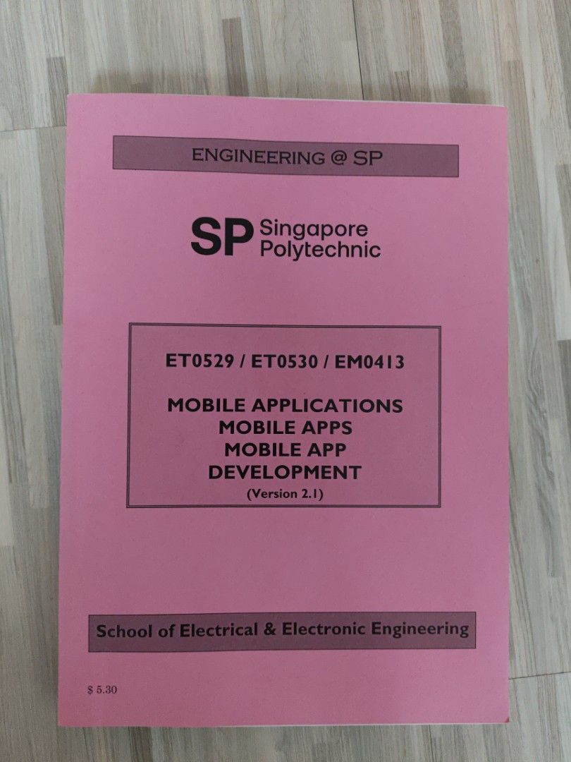Mobile App Development (Category: Textbooks) located in Singapore. Submitted by jihoonieeee (Listing ID 1343446977, Image 1). Description: Singapore Polytechnic.
