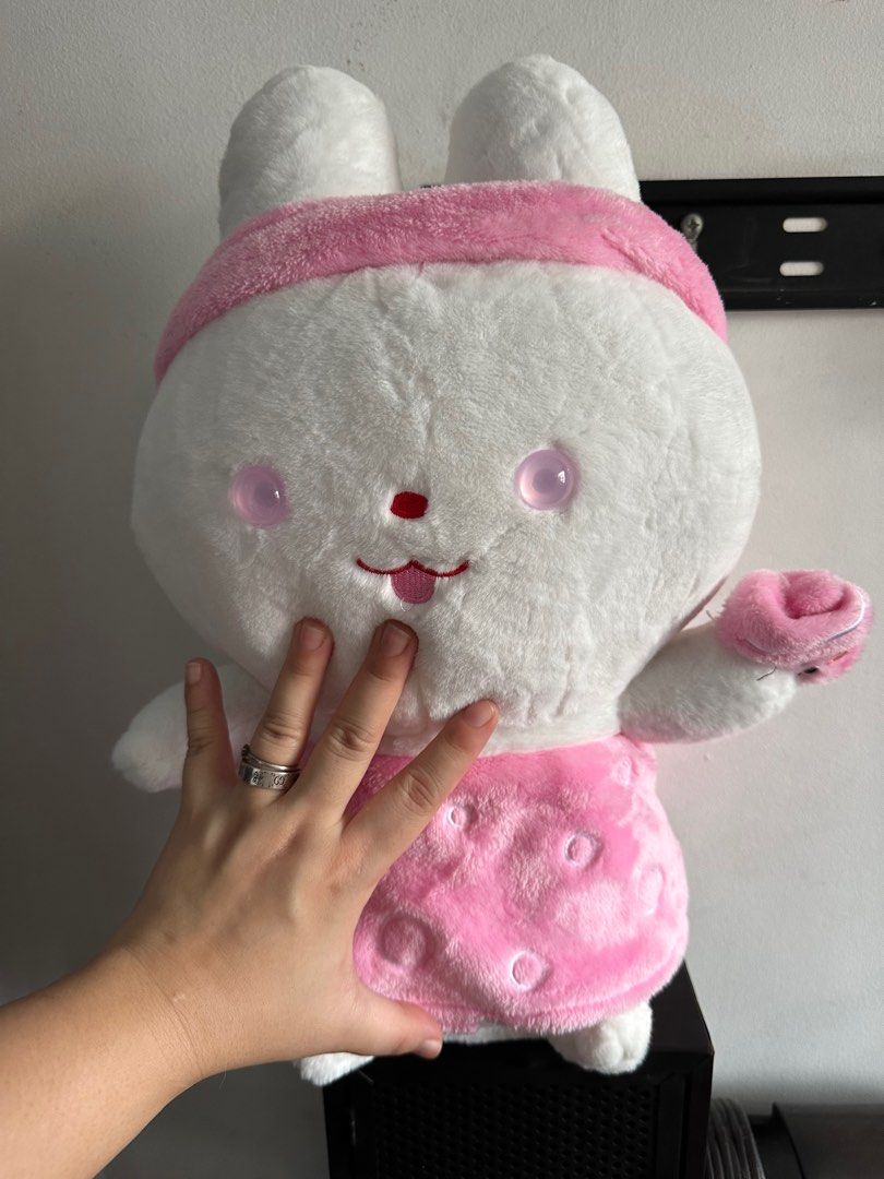NEW! BIG! 17in White rabbit stuff toy - in pink dress, Hobbies & Toys ...