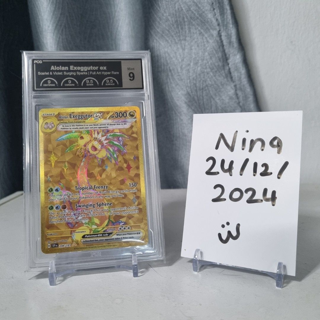 PCG MINT 9 SLAB SURGING SPARKS ALOLAN EXEGGUTOR EX FULL ART HYPER RARE  248/191, Hobbies & Toys, Toys & Games on Carousell
