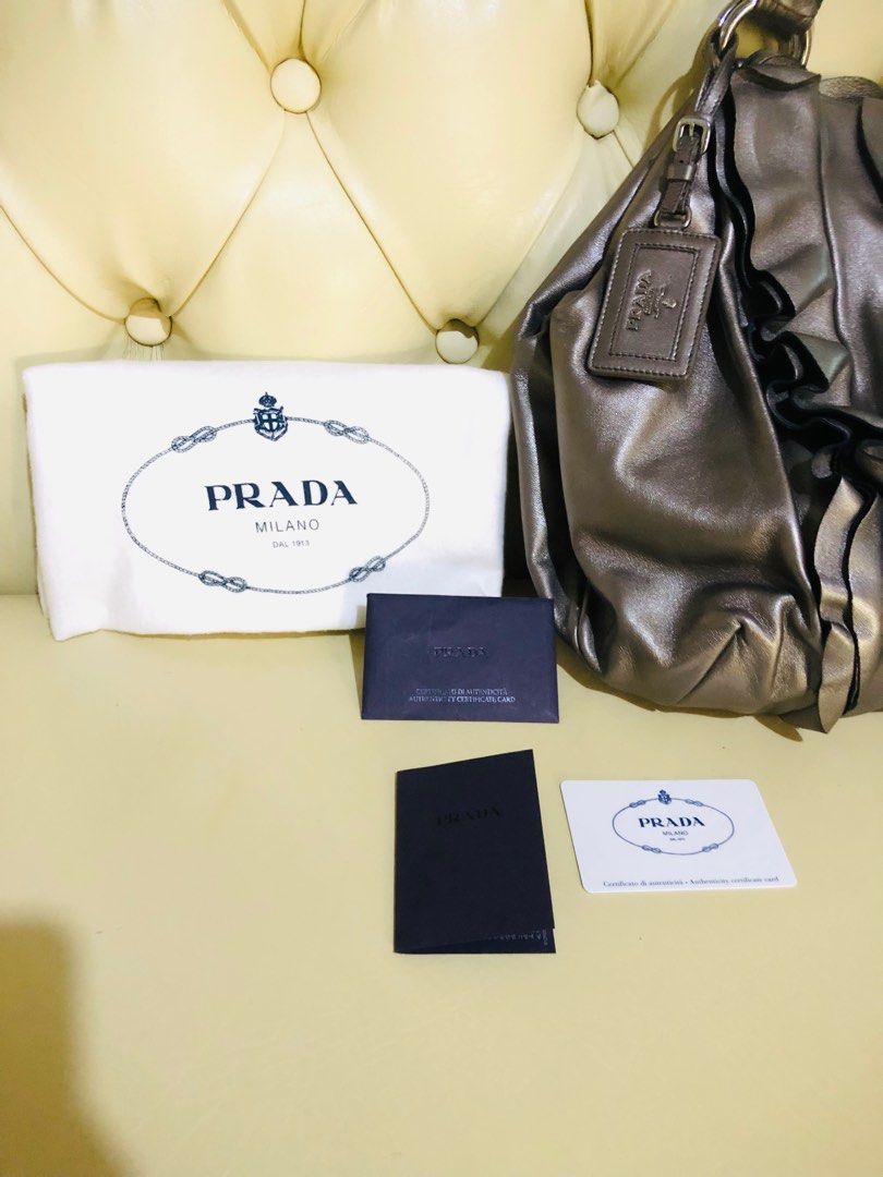 Prada Metallic Nappa (Category: Luxury Bags & Wallets) located in Davao. Submitted by goodthingsph_ (Listing ID 1343466091, Image 2). Description: .